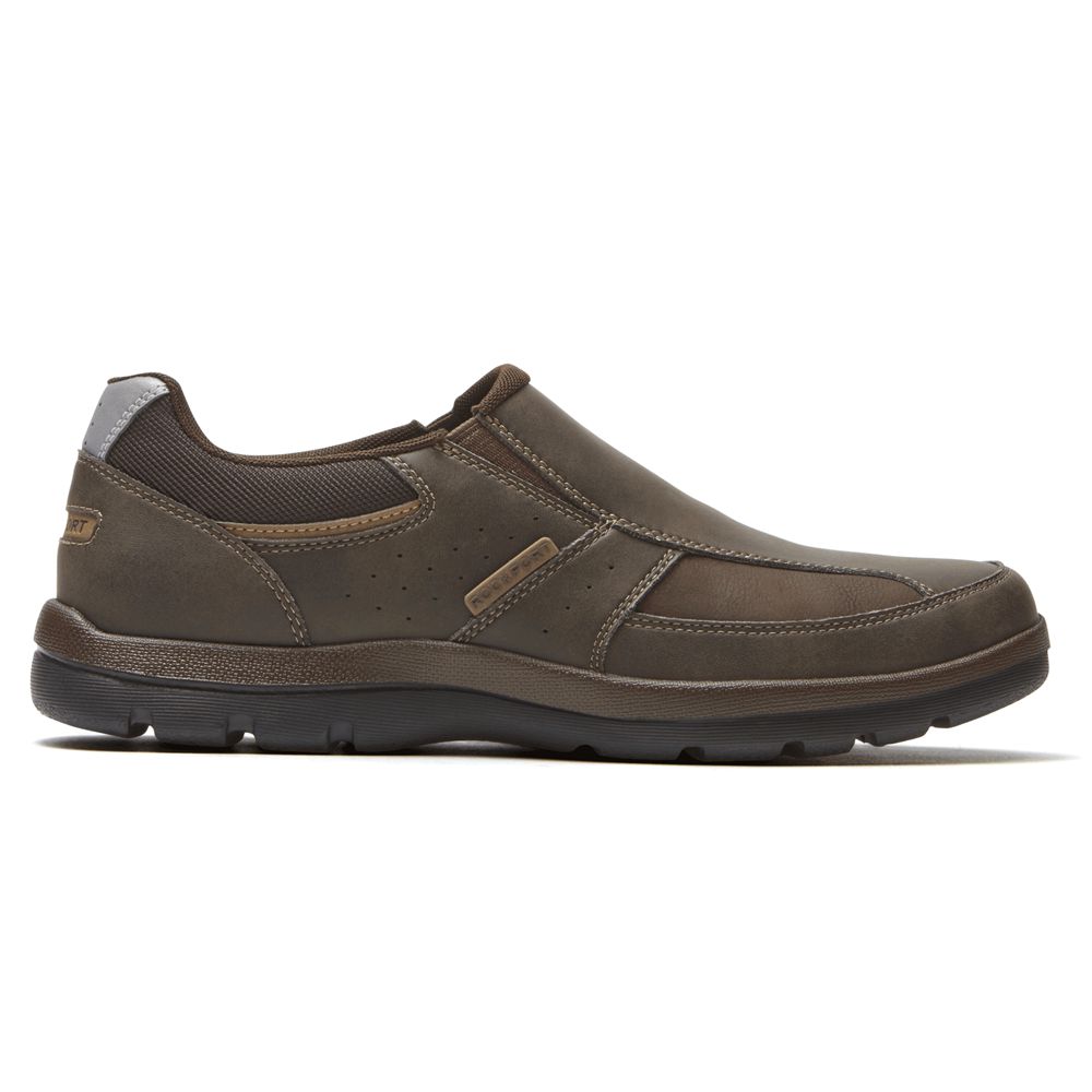 Rockport Men's Get Your Kicks Slip-On Walking Shoes - Brown - USA (5829HVRPA)